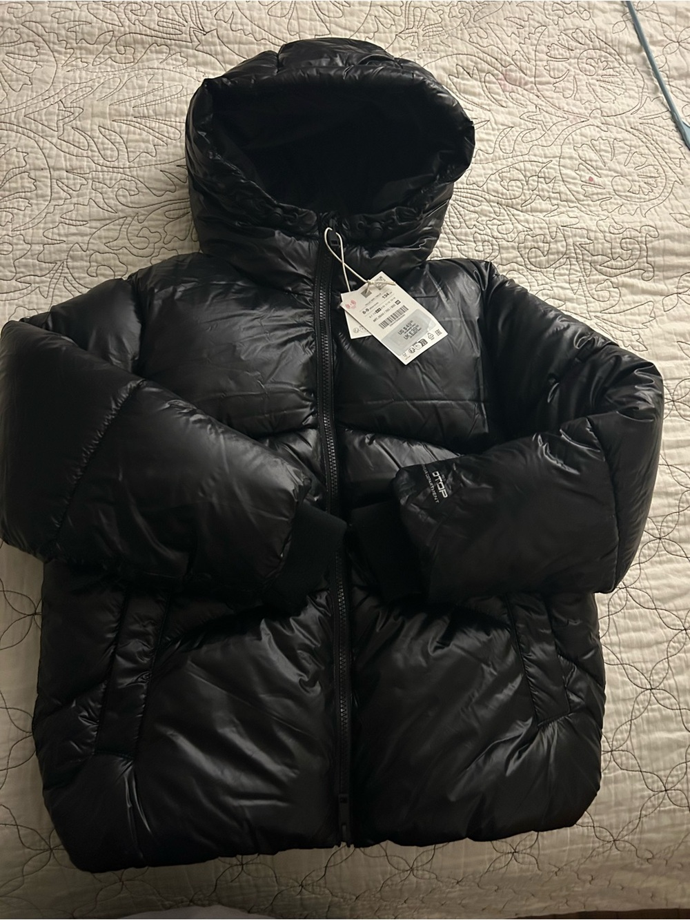 Zara Black Water-Repellent Kids Puffer Jacket